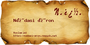 Nádasi Áron névjegykártya