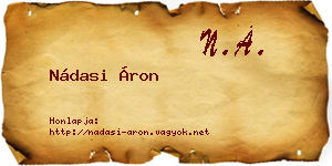 Nádasi Áron névjegykártya